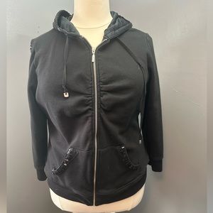 Black sweatshirt by Seven with black sequin trim